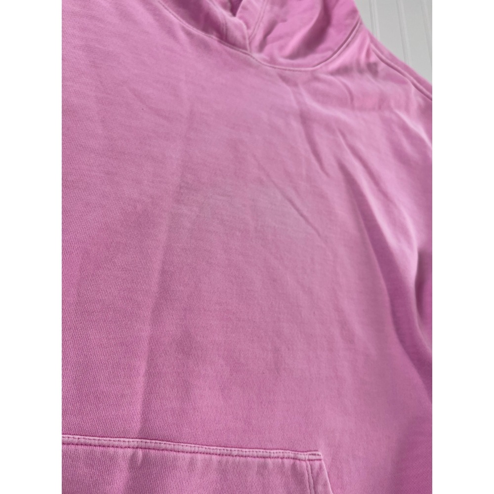 Kut from the Kloth Aliena Hoodie Neon Pink Distressed Cotton Pullover Large - Picture 5 of 10